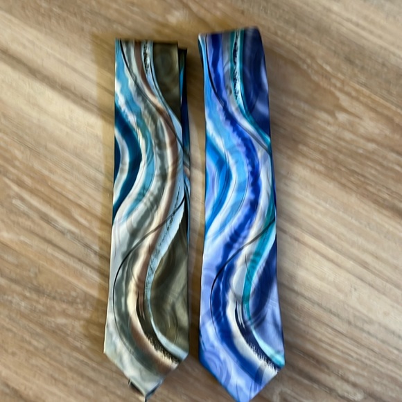 Jerry Garcia, silk watercolor collection tie in gorgeous blue the other in teal - Picture 1 of 6